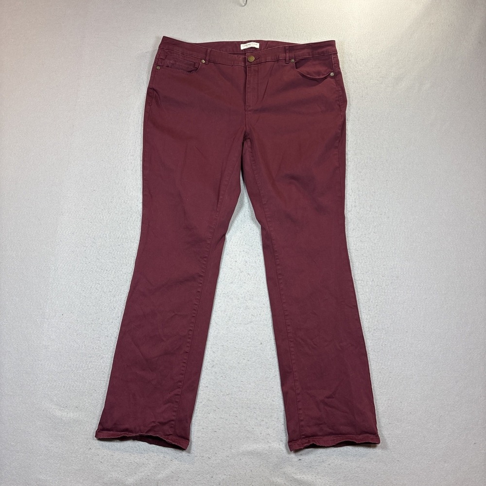 Coldwater Creek Natural Fit Straight Wine Denim Jeans Women Stretch Size‎ 18